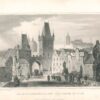 16. Malostranská mostecká věž, Karlův most, Pražský hrad, Praha, 1841, oceloryt