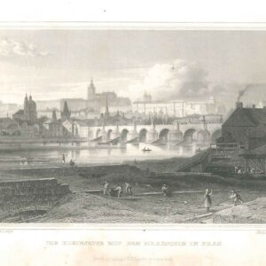 1. Malá Strana a Hradčany, Karlův most, Pražský hrad, Praha, 1841, oceloryt